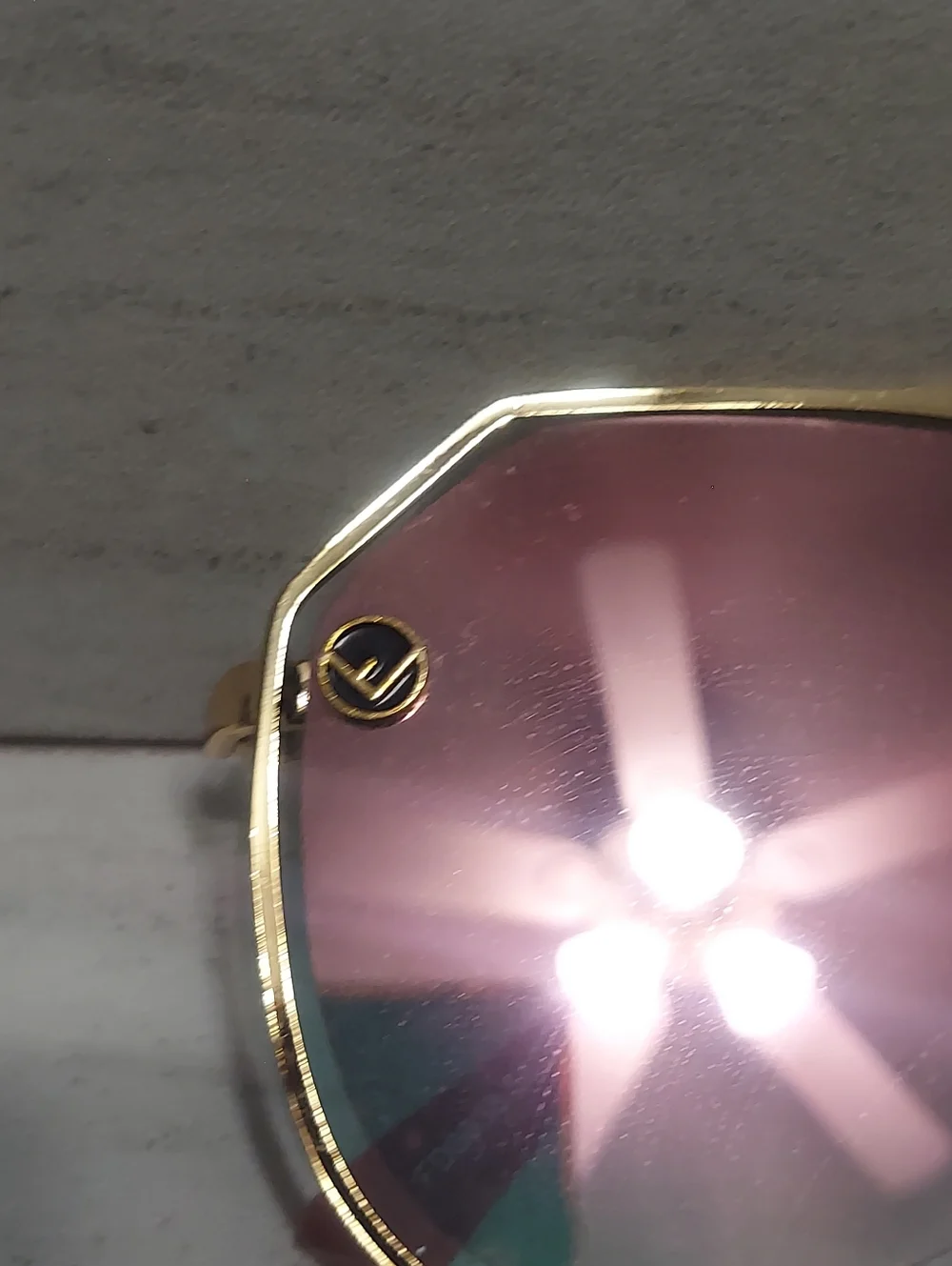 Fendi Pink Gradient Aviator Sunglasses - Gold Frame